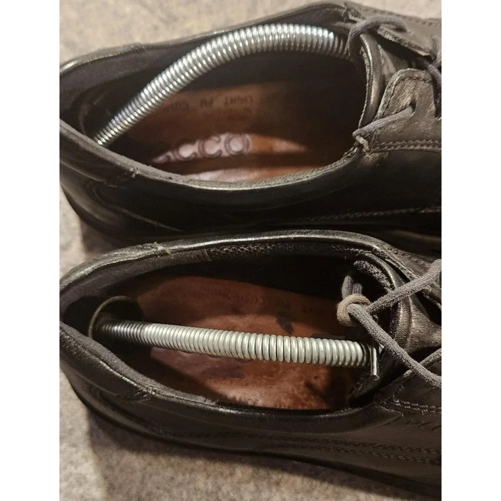 Ecco Shoes‎ Mens Size 11.5 Black Leather Derby Dress Lace Up Comfort Shock Point